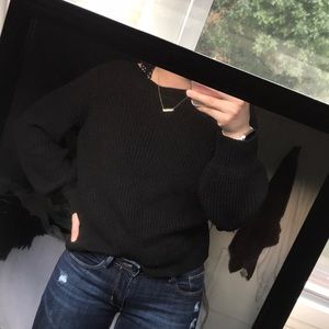 Cropped black sweater